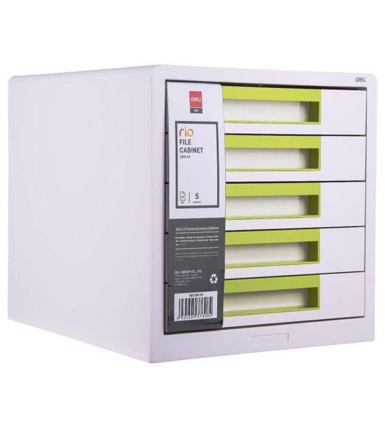 Classeur A4 5 Étages en Vert - Rangement Pratique pour Bureau